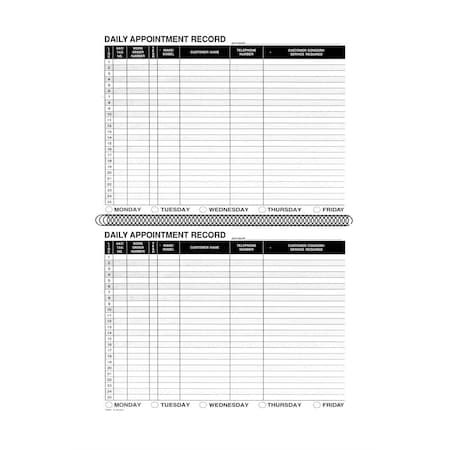 Asp Daily Appointment Record Book, 8 1/2"X11" 50 Sheets Perbk(#Rl-98183-B) 169